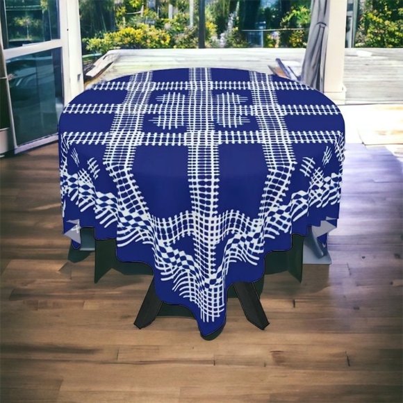 Blue White Tablecloth | wedding table cloth | Rectangle Square or Round Fit gift - Picture 5 of 10